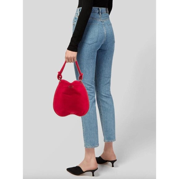 Escada Red Velvet Shoulder Bag - Picture 2 of 3